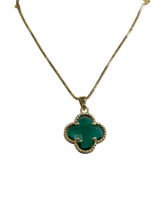 Load image into Gallery viewer, Crystal Flower Gold Charm Necklace
