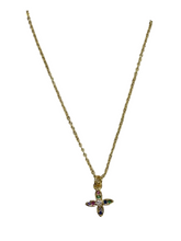 Load image into Gallery viewer, Colorful Micro Pave Flower Pendant Necklace
