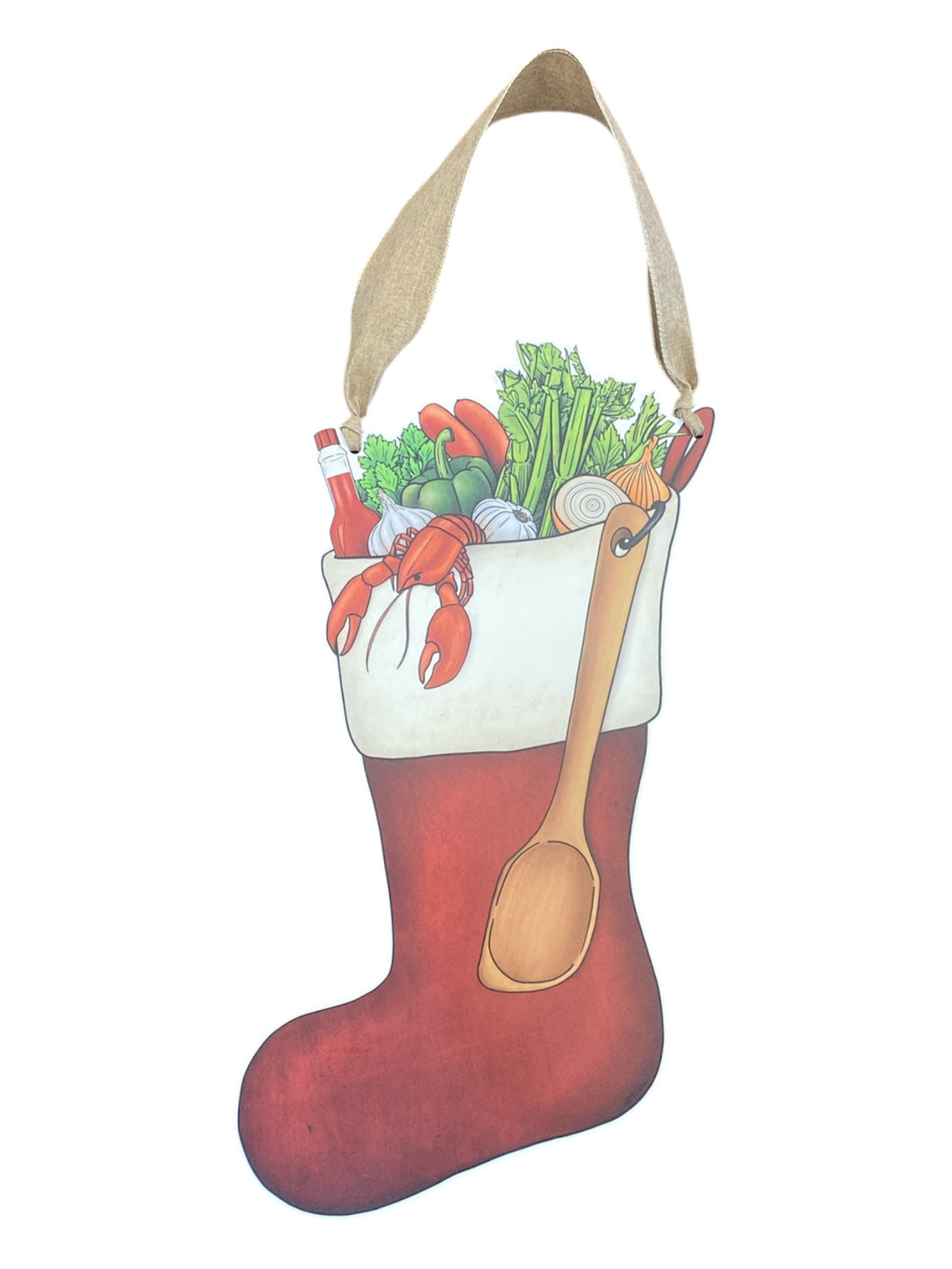 Cajun Christmas Stocking Door Decor