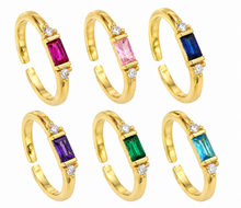 Load image into Gallery viewer, Rectangle Stone &amp; CZ Rings Assorted
