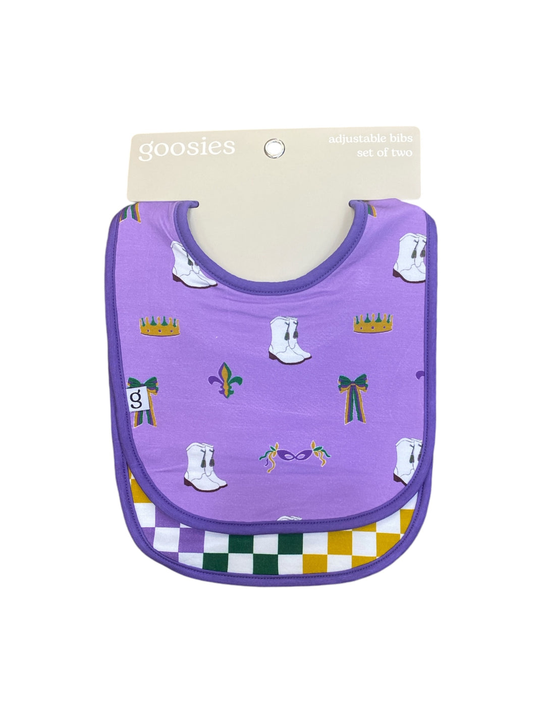 Mardi Gras Boots Set of 2 Bibs