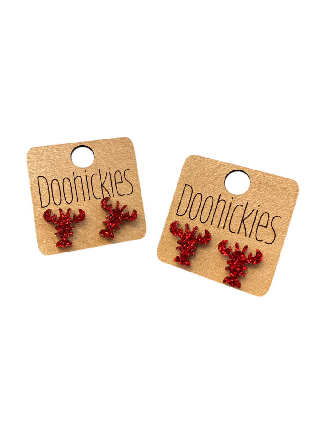 Glitter Crawfish Stud Earrings