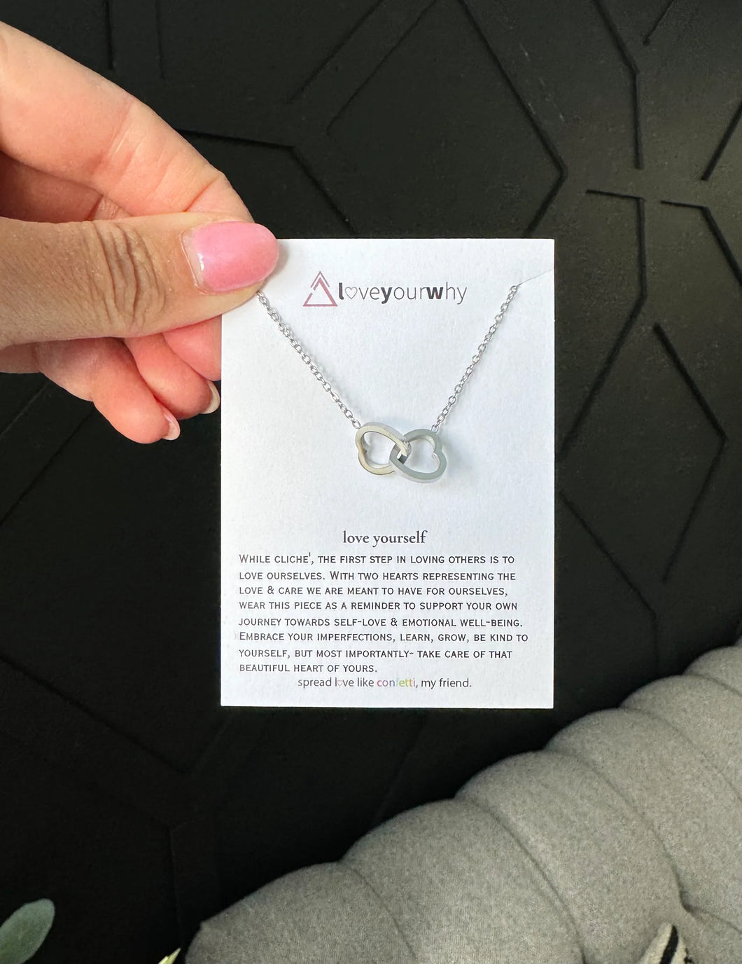 Love Yourself Interlocking Hearts Necklace