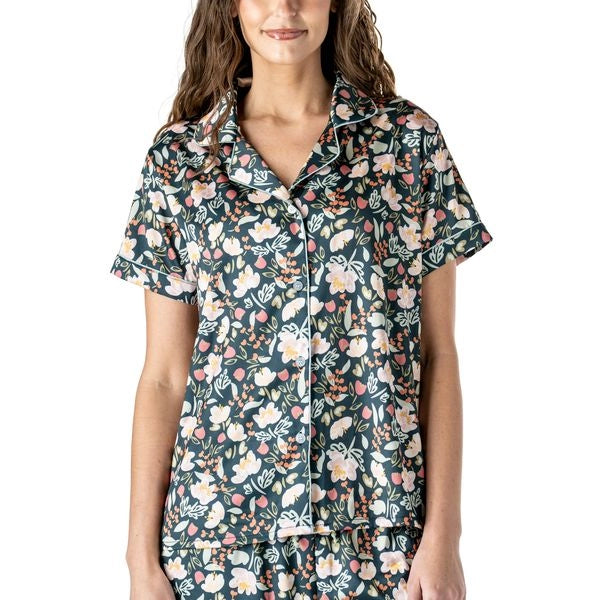 Petal to the Metal Satin Pajama Top