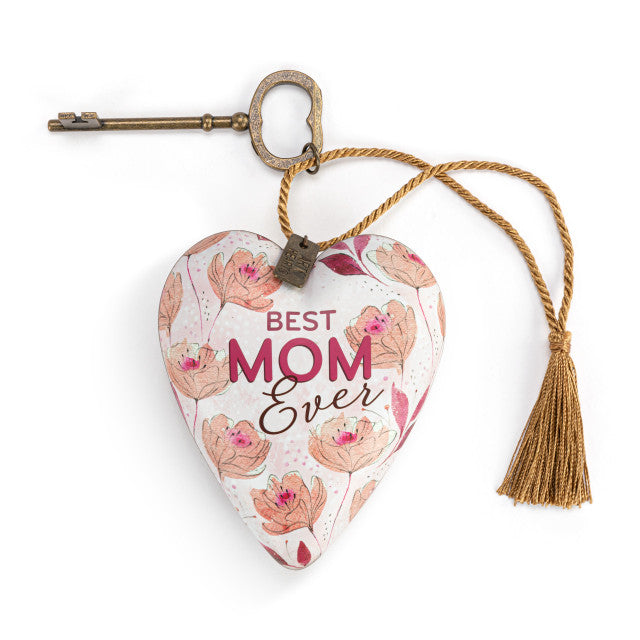 Best Mom Ever Floral Art Heart