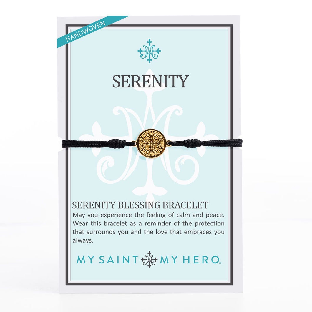 Serenity Benedictine Blessing - Black with Gold Medal