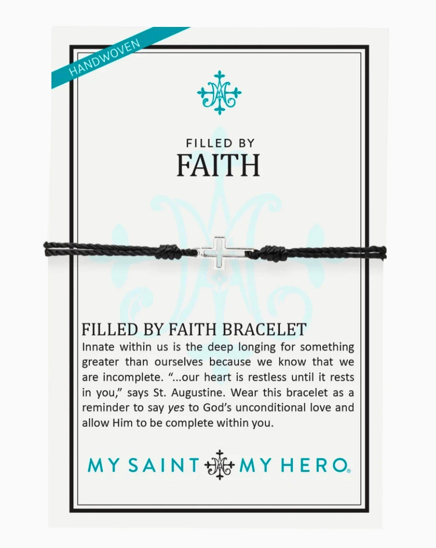 Filled By Faith Black Bracelet