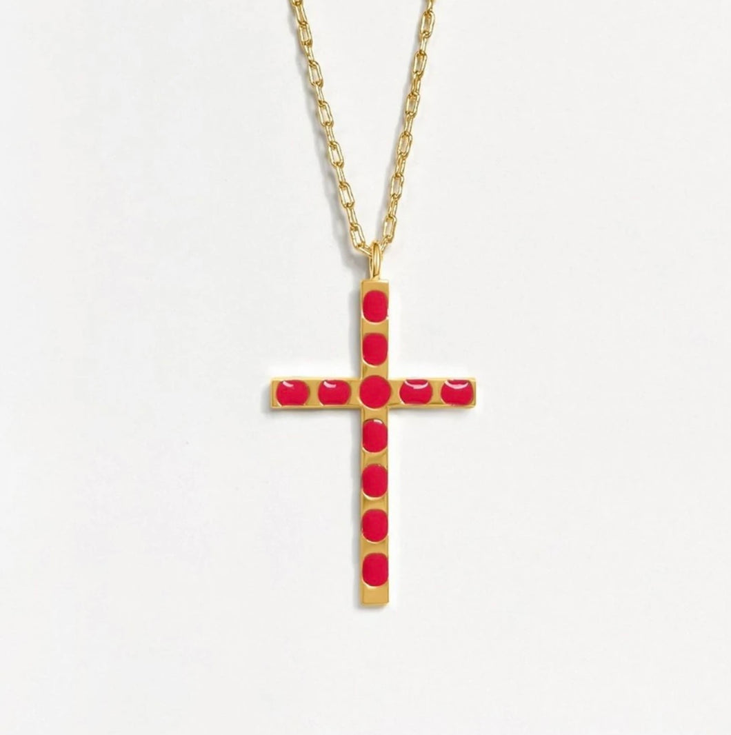 Pink Cross Pendant Necklace